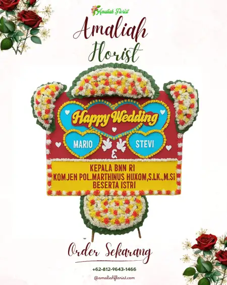 Papan Bunga Pernikahan cihapit